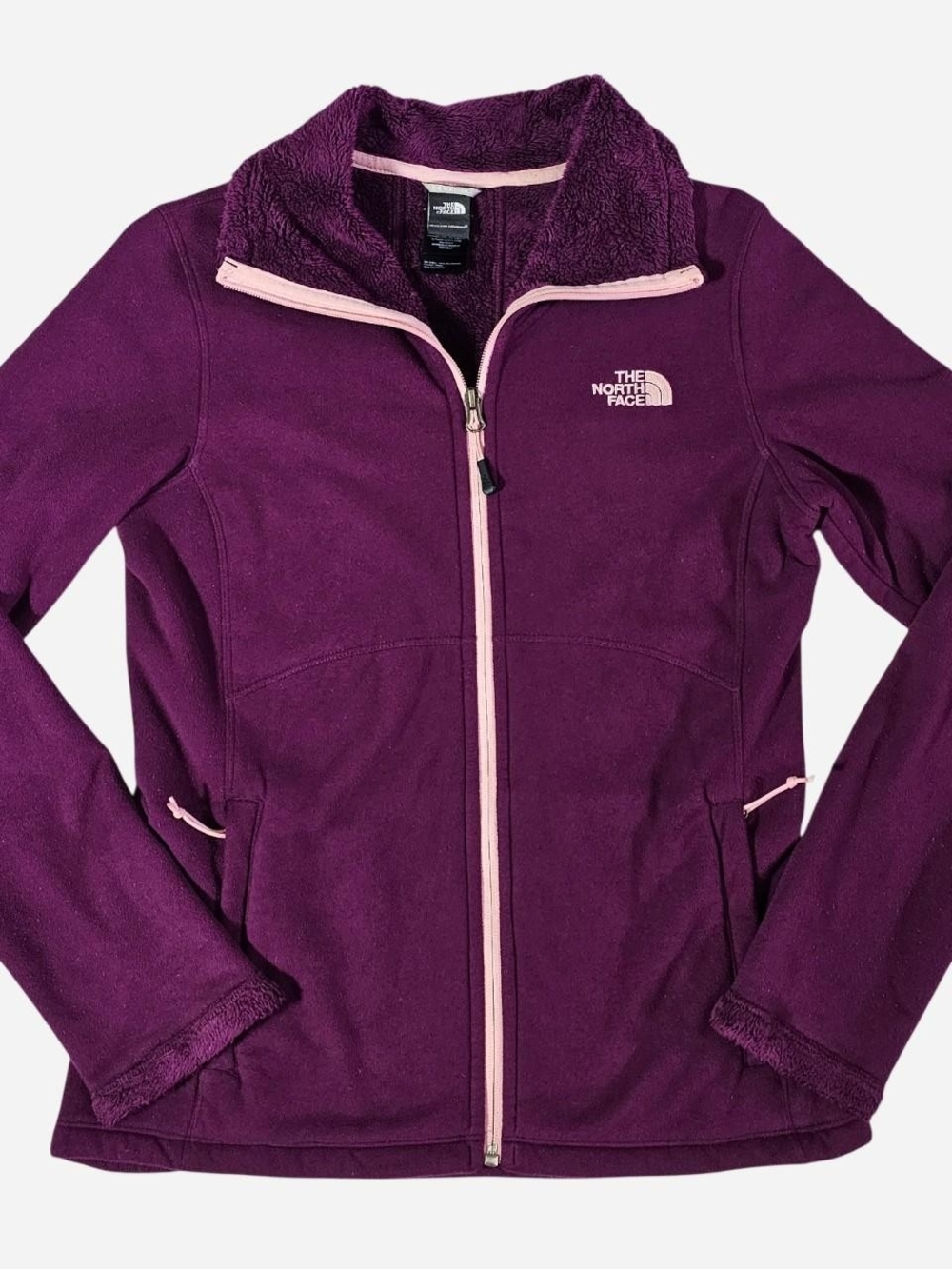 The North Face Women's Plum Teddy Jacket with Pale Pink Trim